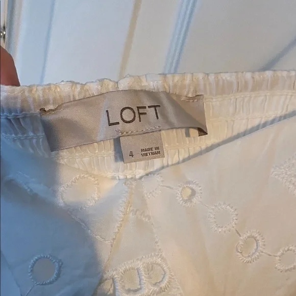 LOFT White Eyelet Midi Dress - Picture 2 of 3